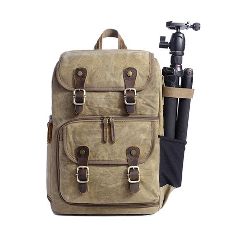 Luggage Dslr Camera Canvas Backpack Large Capacity Front Open