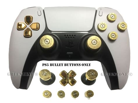 Real Brass Bullet Buttons Mod Kit To Fit Sony Playstation 5 Ps5