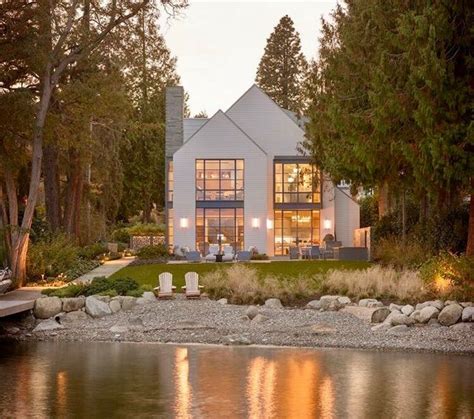 Pin By K T On Ideas For The House Lake Houses Exterior Modern Lake