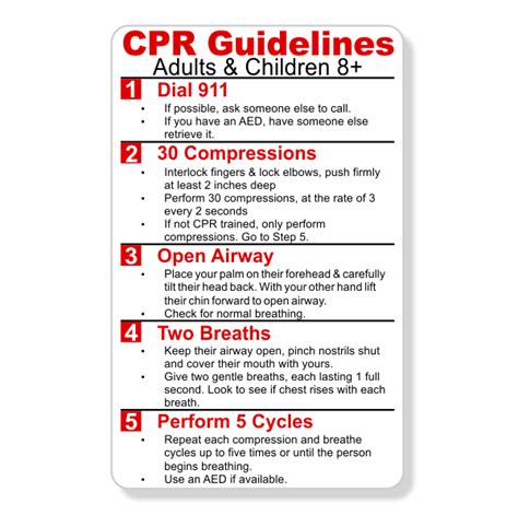 Cpr Steps Wallet Reference Card Corp Connect