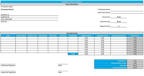 Project Timesheet Template In Excel Downloadxlsx