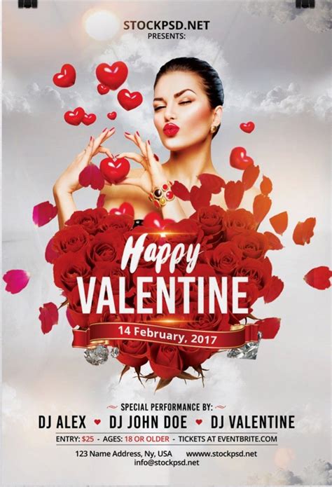 Free & premium flyer templates. Happy Valentine Day - Download Free PSD Flyer Template ...