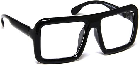 Black Thick Square Glasses Clear Lens Eyeglasses Frame Super Oversized Fashion Clothing