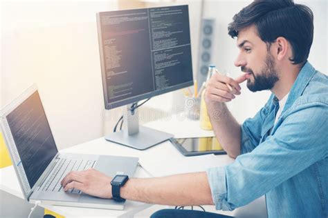 Young Programmer Coding In An Office Stock Image - Image of code, network: 78919049