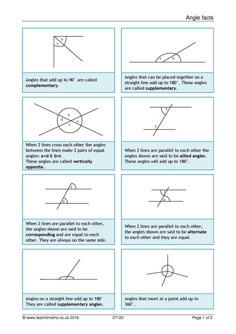 Angle Facts Ks Maths Teachit