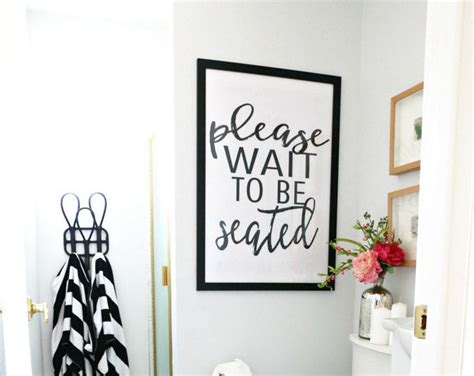 Downloadable And Printable Artwork Bathroom Please Wait To Be Seated