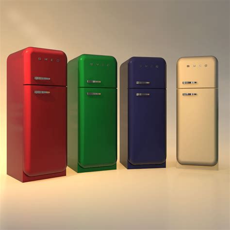 Smeg Refrigerator 3d Model Obj 3ds Fbx 3dm Dwg