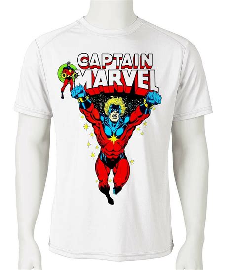 Captain Marvel Dri Fit Graphic T Shirt Mar Vell Comic Spf Sun Shirt