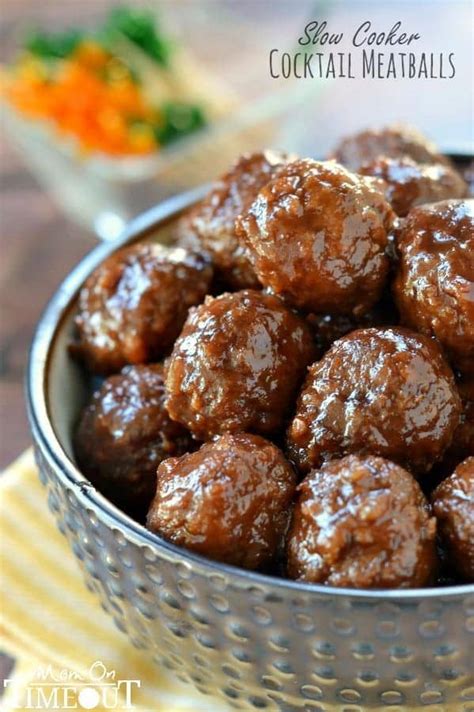 Featuring fresh summer veggies like corn, zucchini and tomatoes, these dinners will bring a little brightness to your summer nights. Slow Cooker Cocktail Meatballs - Mom On Timeout