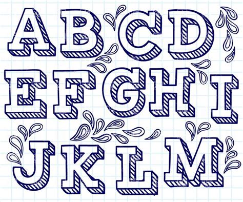 19 Cool Easy Fonts To Draw By Hand Alphabet Hand Lettering Fonts