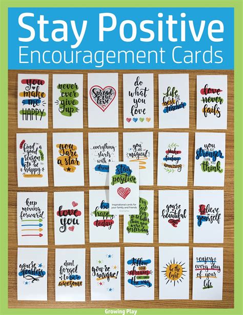 Stay Positive Encouragement Cards Growing Play Stay Positive Quotes