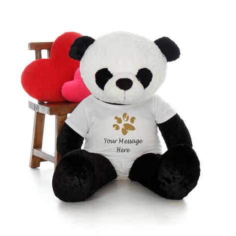 Giant Panda Valentines Day T With Paw Print T Shirt Available