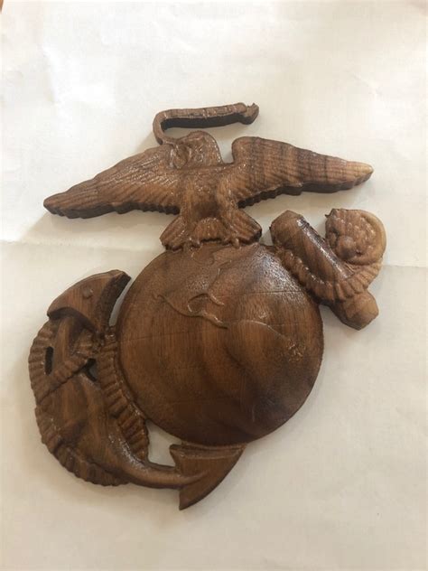 3d Carved Eagle Globe And Anchor Usmc Eagle Globe And Anchor Etsy