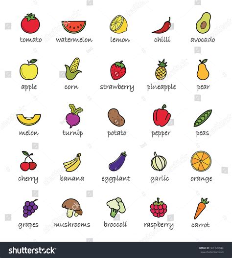 Find dragon ball z names with this name generator. Fruits Vegetables Color Icons Healthy Vegetarians Stock Illustration 361128044 - Shutterstock