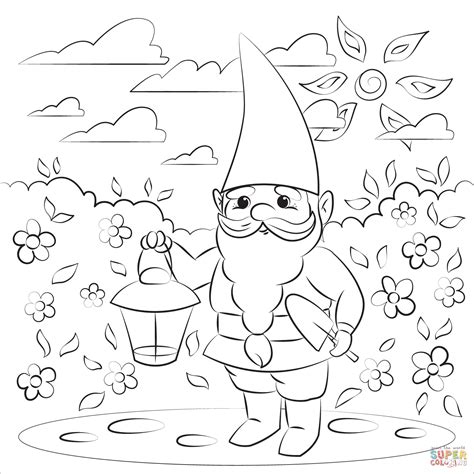 Gnome Coloring Page Free Printable Coloring Pages