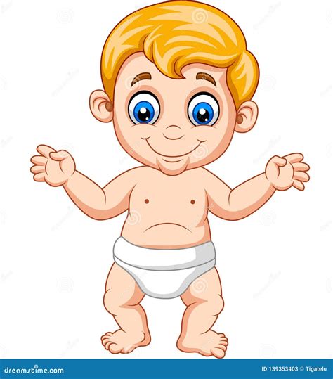 Cartoon Baby Boy Learning To Walk Stock Vector Illustration Of Baby
