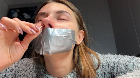 Sneezing With Mouth Taped And Wiping Nose With Tissues Sex Beauty