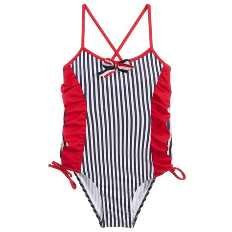 Selini Action Girls Red And Blue Swimsuit Childrensalon Outlet