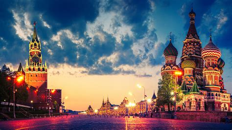 Photos Moscow Russia Town Square Red Square Sky Temples 1920x1080