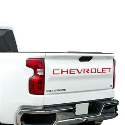 Red Tailgate Letters 2019 2022 Chevrolet Silverado Plastic Inserts 2500