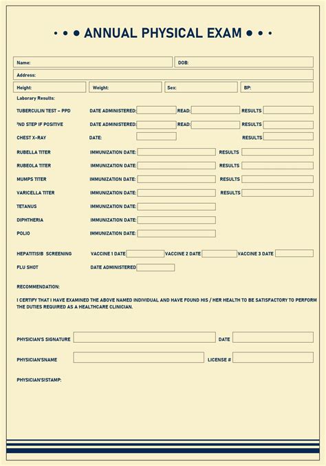 Veterinary Physical Exam Template