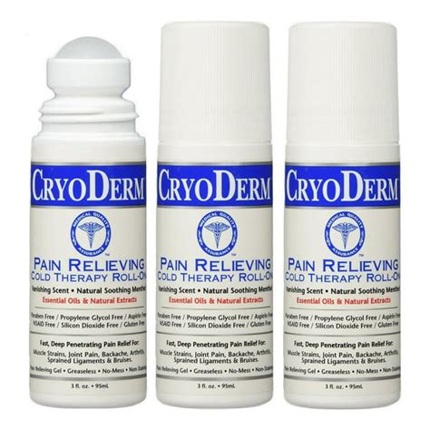 Cryoderm Pain Relieving Cold Therapy Roll On 3 Pack Fast Acting