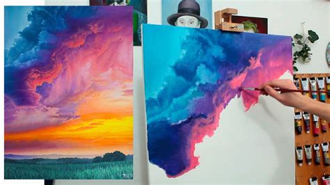 Acrylic Sunset Clouds Painting Easy Guessuniversal