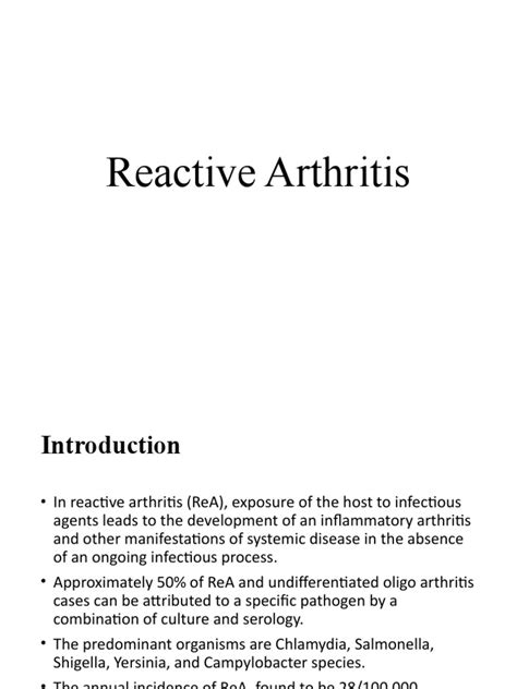 Reactive Arthritis Pdf Arthritis Health Sciences