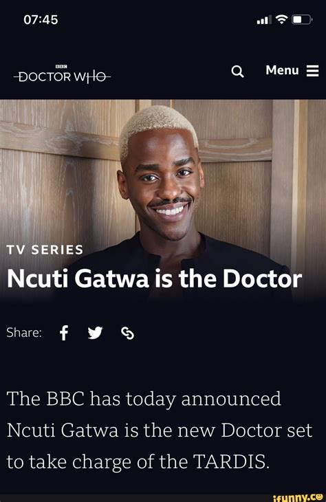 All Doctor W Lo Q Menu Tv Series Ncuti Gatwa Is The Doctor Share Ff