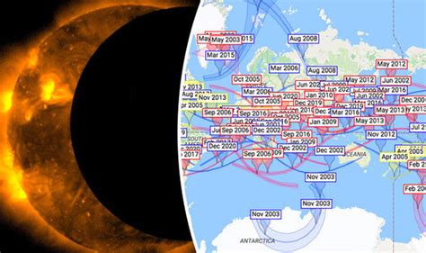 Eclipse 2017 Map Map Of Every Solar Eclipse Across The World In Last