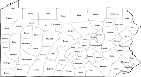 Pennsylvania County Map With Names