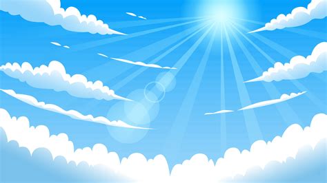 Blue Sky Background With Clouds And Sunlight 6501564 Vector Art At Vecteezy