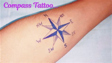 How To Make A Compass Tattoo Simple Compass Tattoo On Hand Compass