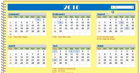 Aplikasi Excel Kalender Abadi Sepanjang Masa Lengkap Dengan Weton