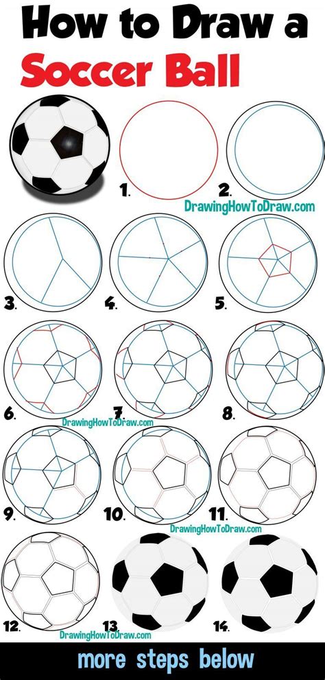 Soccer Ball Drawing Tutorial Drawing Ideas