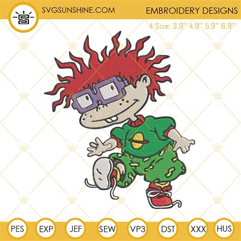 Chuckie Finster Rugrats Machine Embroidery Design File