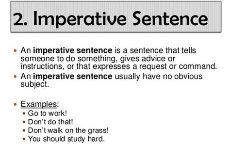 Imperative sentences often appear to be missing subjects and use a verb to begin the sentence. What is a imperative Sentence? - English Grammar A To Z