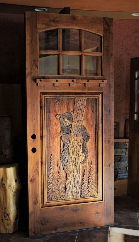 Wood Carving Door 00003 Rustic Front Door Rustic Doors Custom Wood