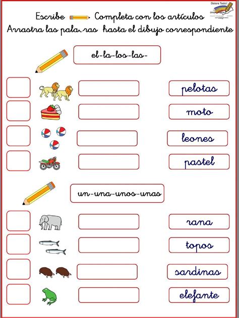 Los Artículos Interactive Worksheet For 1º Primaria You Can Do The Exercises O Learning