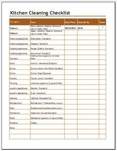 How long should it take to clean a kitchen? House Cleaning Weekly Schedule Template | Cleaning ...