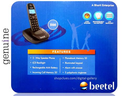 Buy Beetel Cordless X66 Landline Phone For Mtnl Bsnl Airtel With Rj11 Port