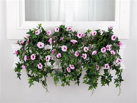 Gorgeous window boxes will add some color and character to your house, and they work with every season. Outdoor Artificial Morning Glory Flowers for Window Boxes ...