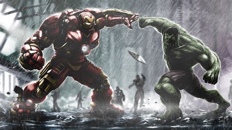 Hulkbuster Vs Hulk Hd Superheroes 4k Wallpapers Images Backgrounds
