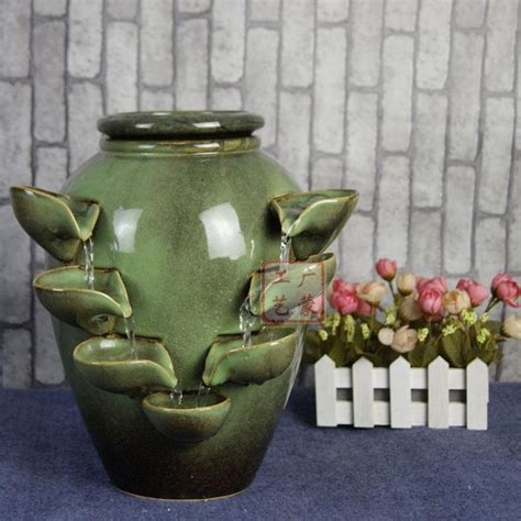 Clay Pots Bilateral Water Fountain Bonsai Ceramic Humidifier Water