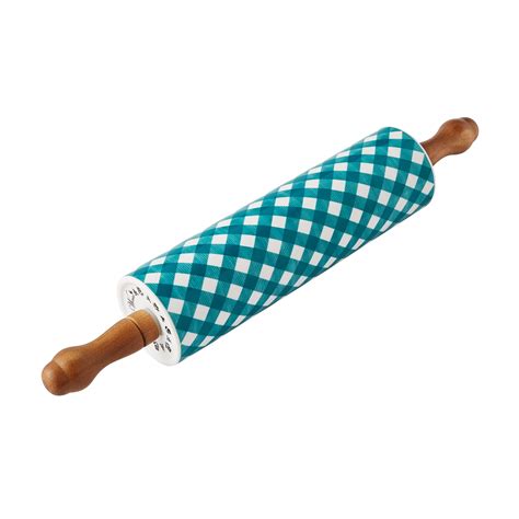 The Pioneer Woman Charming Check Ceramic Rolling Pin