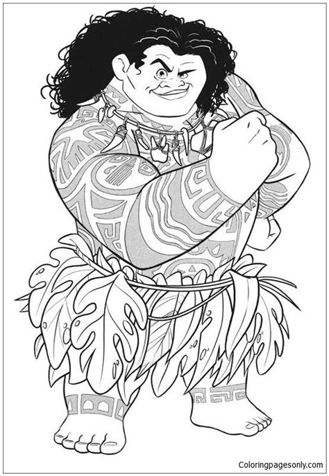 Maui from moana coloring page from moana category. Maui From Moana Disney Coloring Page | Kleurplaten, Disney ...