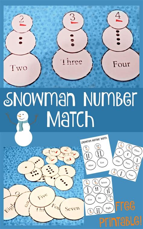 This Fun Free Printable Snowman Number Match Game Is A Great Way To