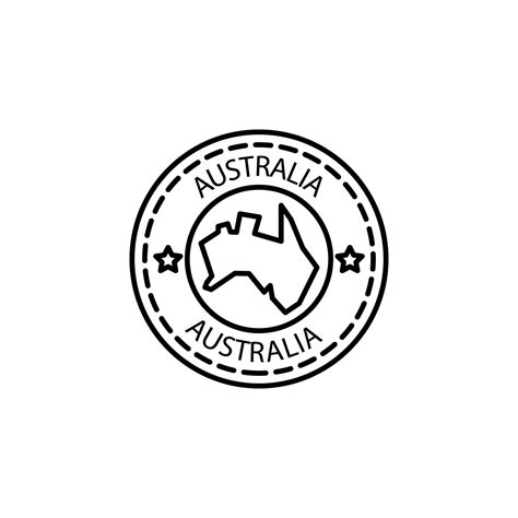 Passport Stamp Visa Australia Vector Icon 22414400 Vector Art At Vecteezy