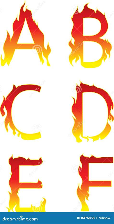 Fire Alphabet Abcdef Royalty Free Stock Photos Image 8476858