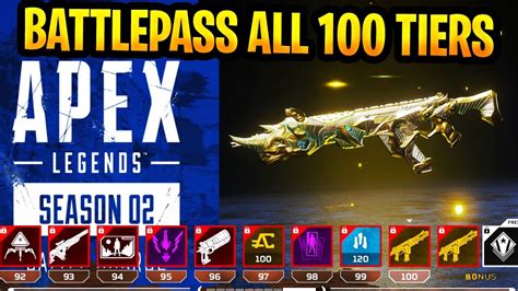 Apex Legends Season 2 Battlepass All Tiers All Weapon Skins All 100